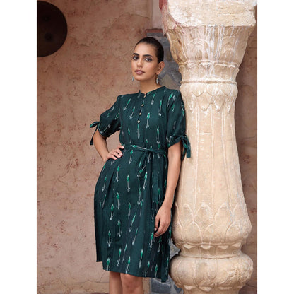 HOC Crafts Ikkat Woven Dress