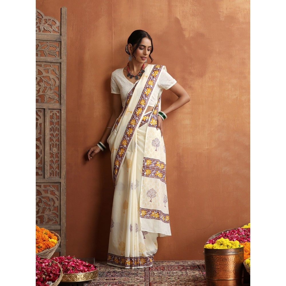 HOC Crafts Hand Block Printed Saree
