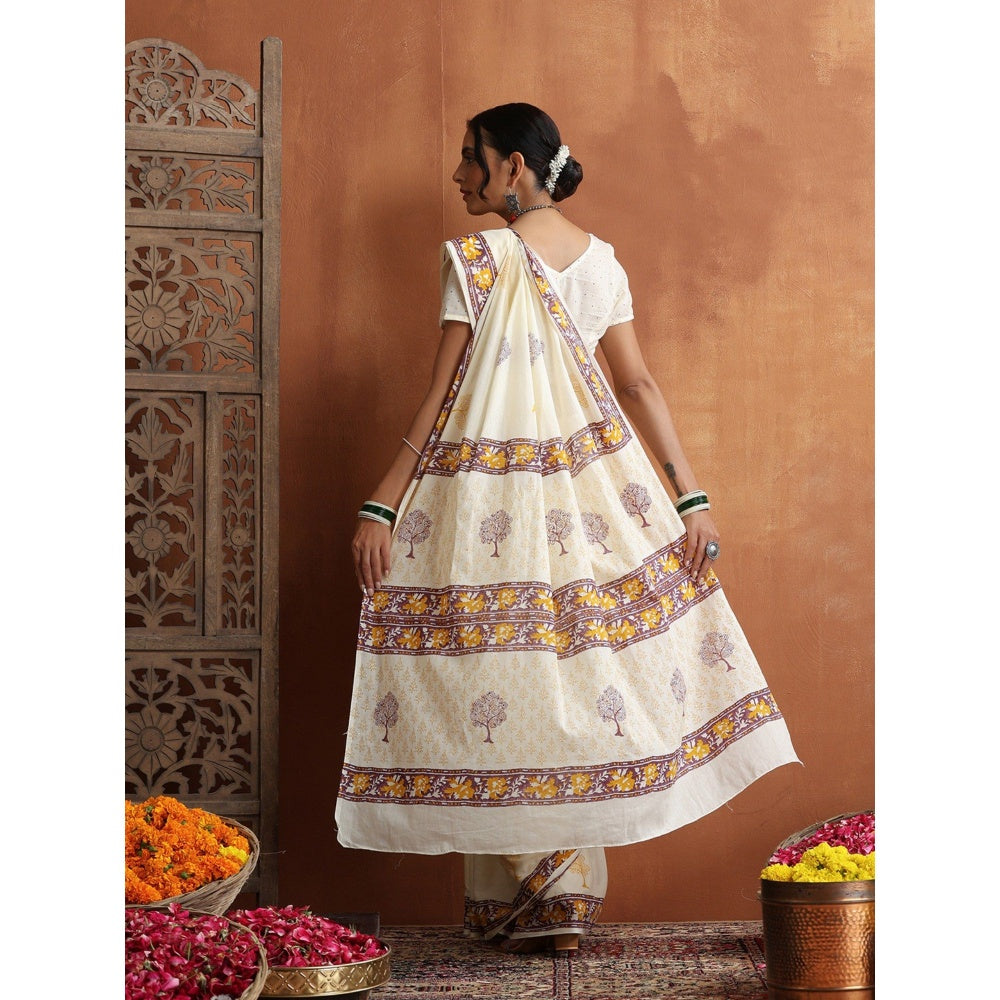 HOC Crafts Hand Block Printed Saree