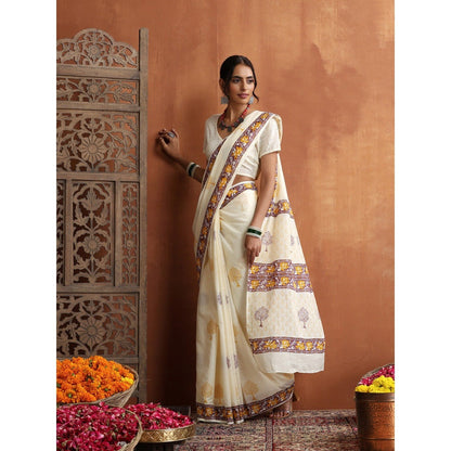 HOC Crafts Hand Block Printed Saree