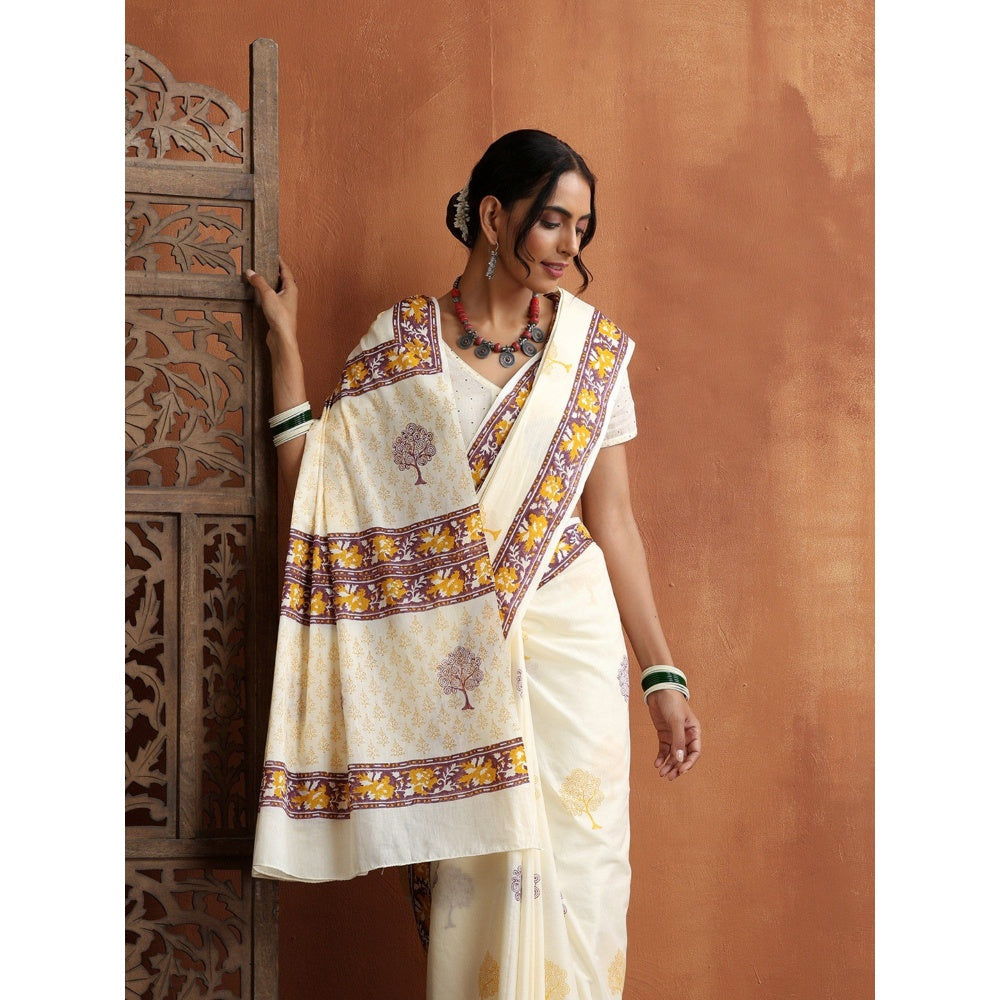 HOC Crafts Hand Block Printed Saree