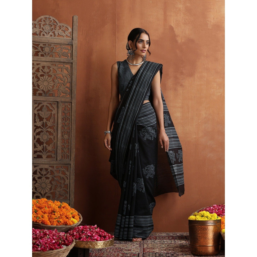 HOC Crafts Hand Block Printed Saree