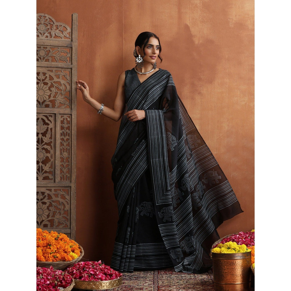 HOC Crafts Hand Block Printed Saree