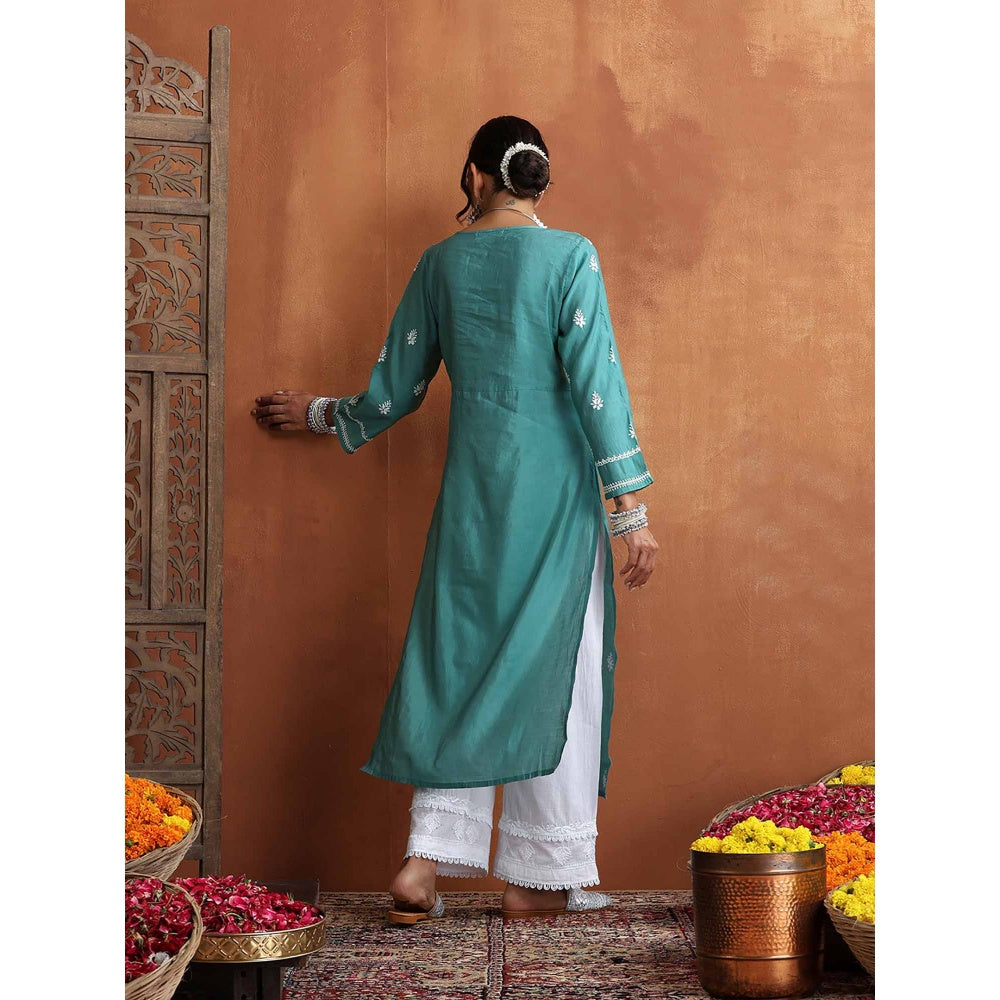 Chikankari Woven Long Kurta
