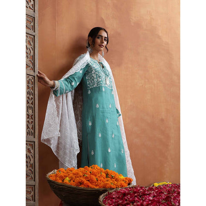 Chikankari Woven Long Kurta