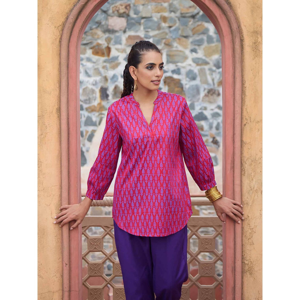 HOC Crafts Hand Embroidered Printed Short Kurta