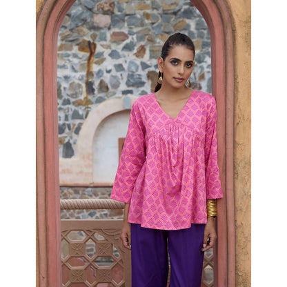 Embroidered Printed Short Kurta
