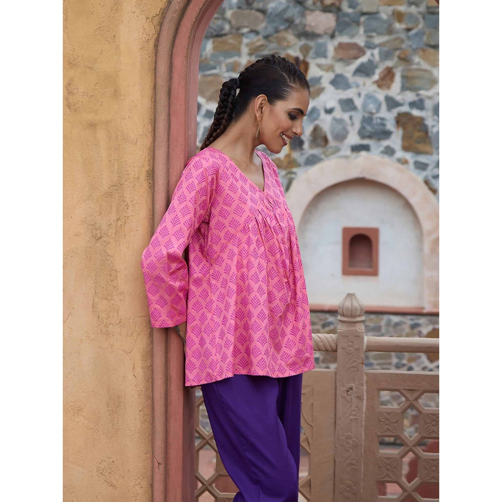 Embroidered Printed Short Kurta