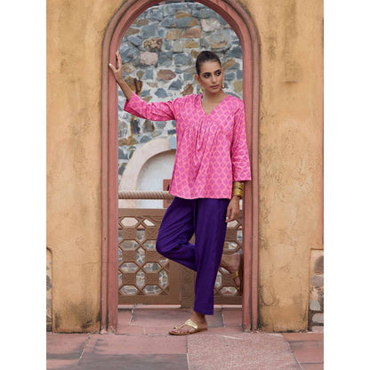 Embroidered Printed Short Kurta