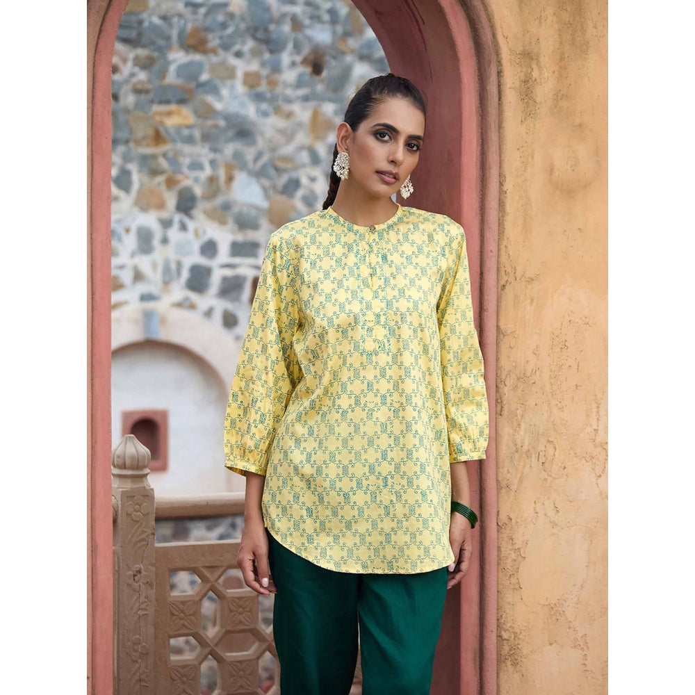 HOC Crafts Hand Embroidered Printed Short Kurta