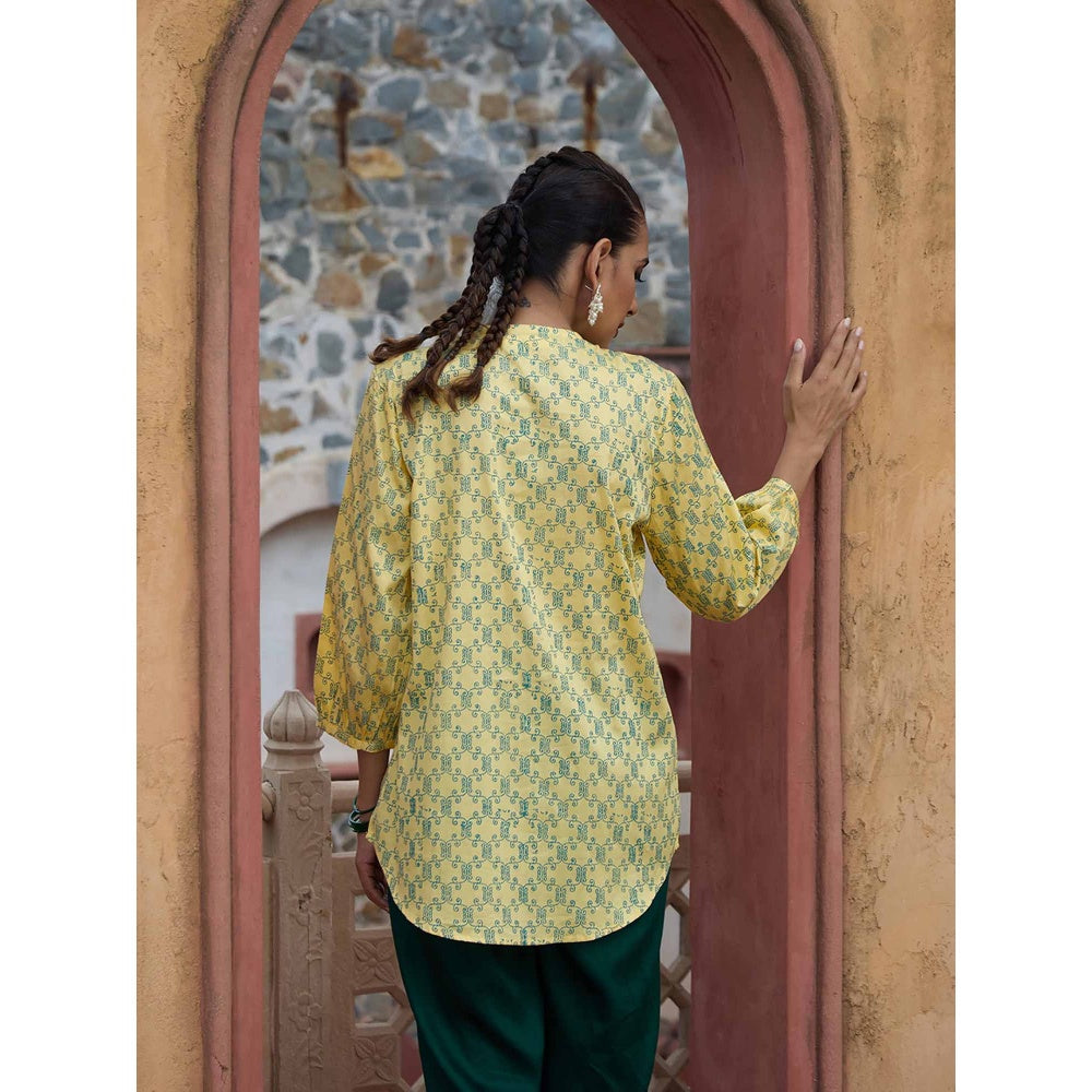 HOC Crafts Hand Embroidered Printed Short Kurta