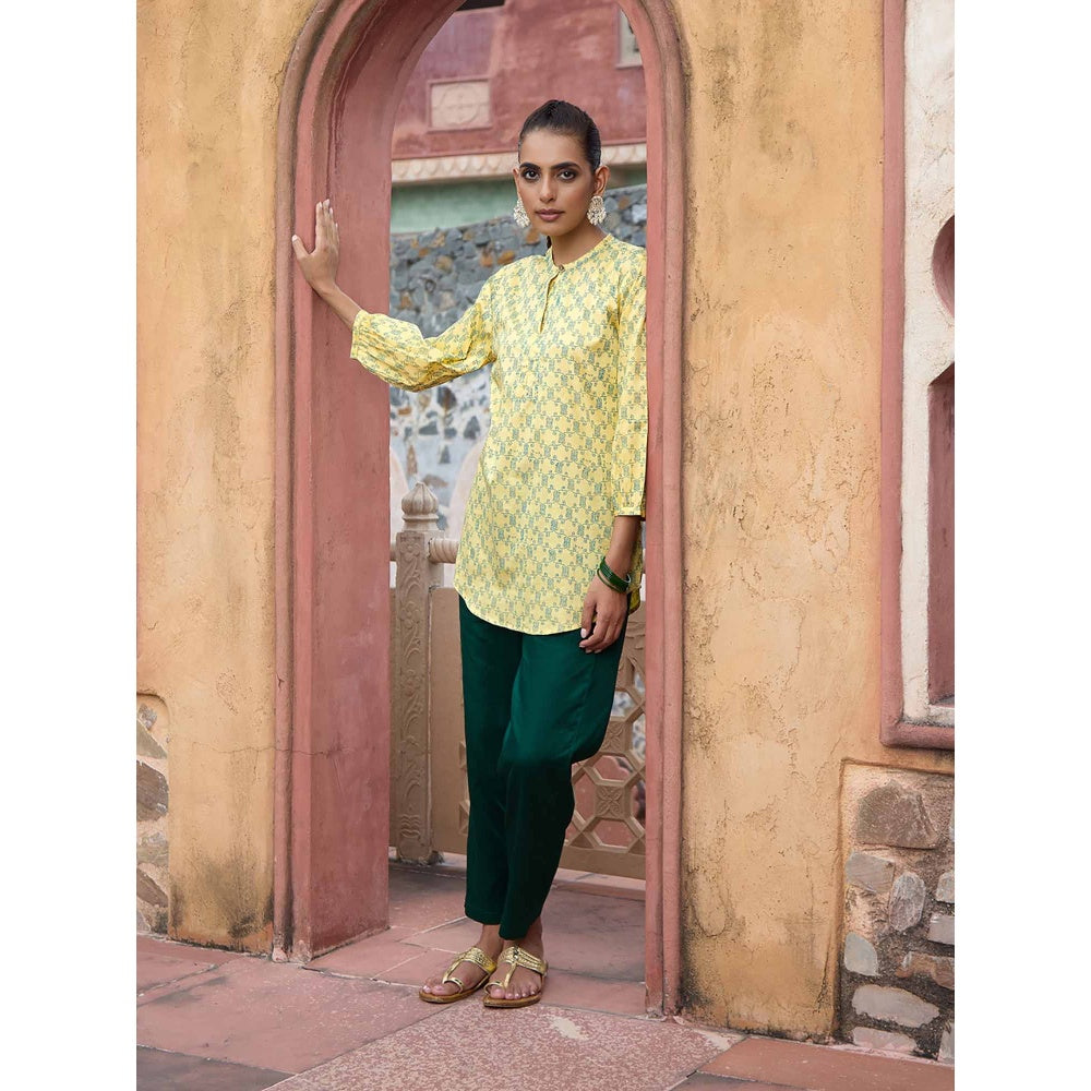 HOC Crafts Hand Embroidered Printed Short Kurta