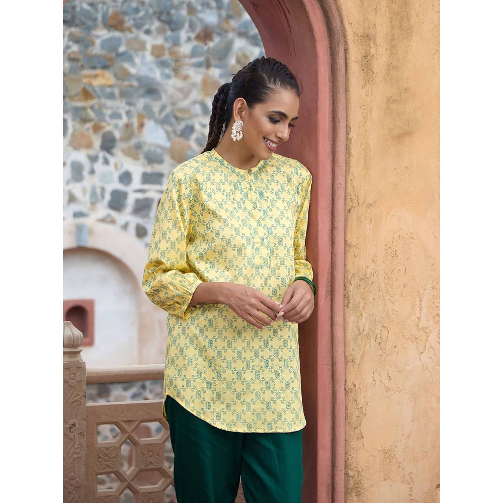 HOC Crafts Hand Embroidered Printed Short Kurta