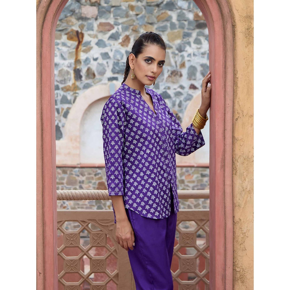 HOC Crafts Hand Embroidered Printed Short Kurta