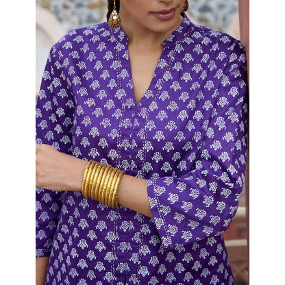 HOC Crafts Hand Embroidered Printed Short Kurta