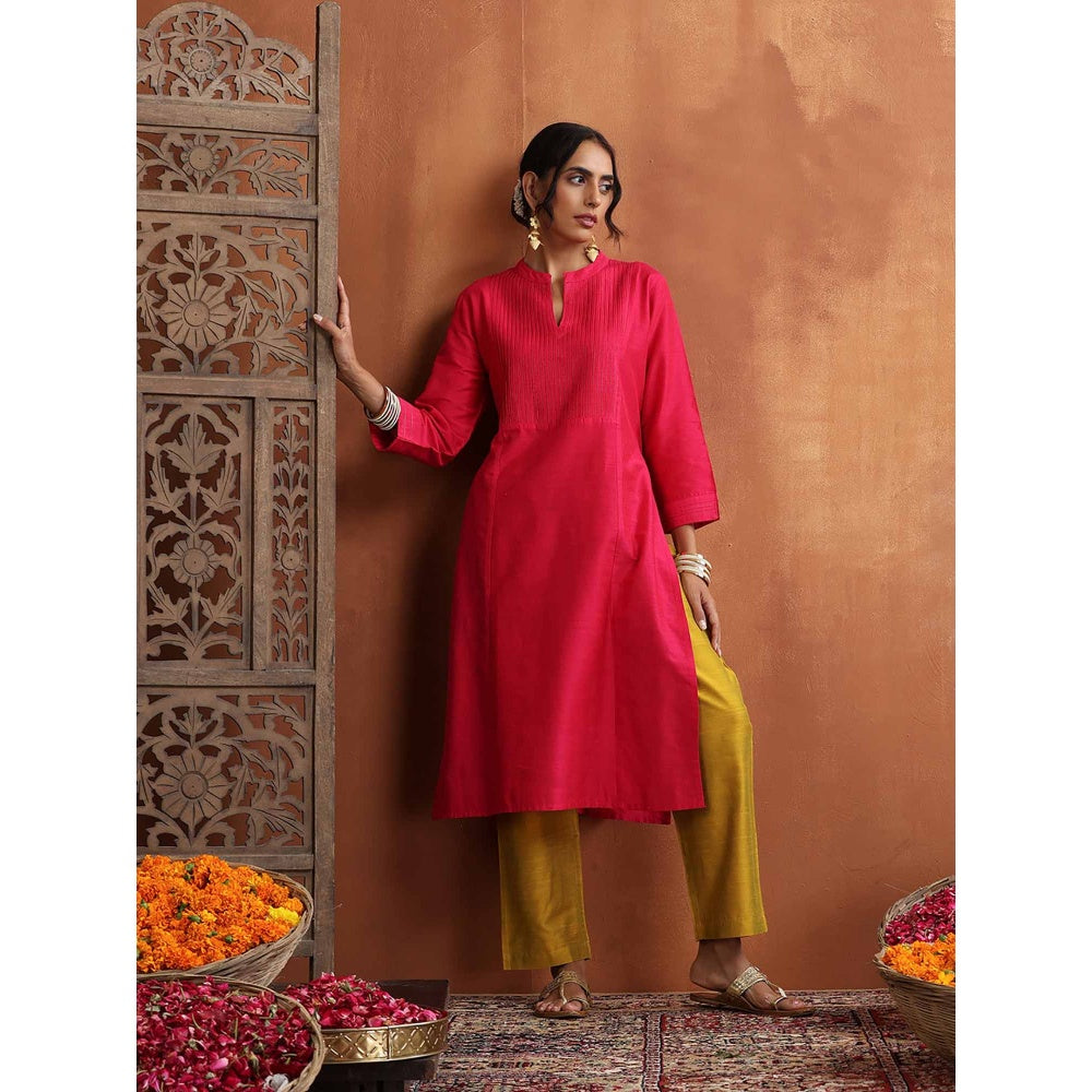 Pin- Tuck Woven Long Kurta