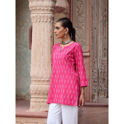 HOC Crafts Ikkat Woven Short Kurta
