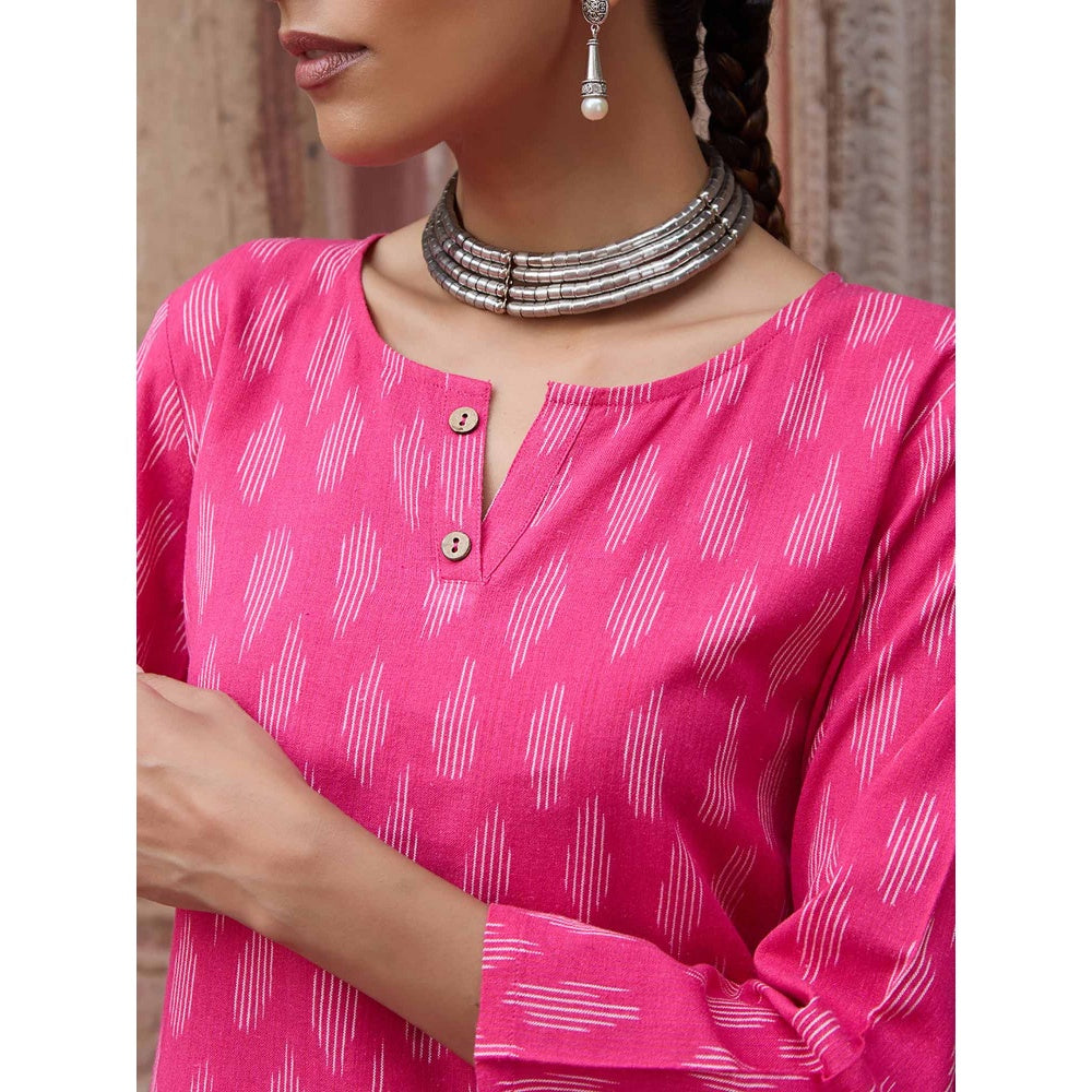 HOC Crafts Ikkat Woven Short Kurta