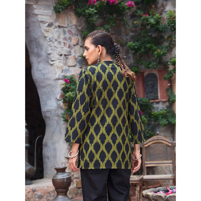 HOC Crafts Ikkat Woven Short Kurta