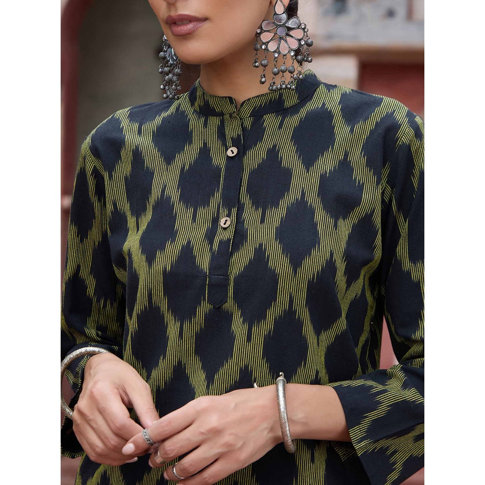 HOC Crafts Ikkat Woven Short Kurta