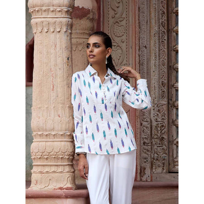HOC Crafts Ikkat Woven Top
