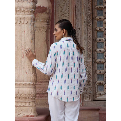 HOC Crafts Ikkat Woven Top