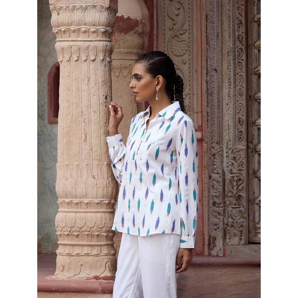 HOC Crafts Ikkat Woven Top