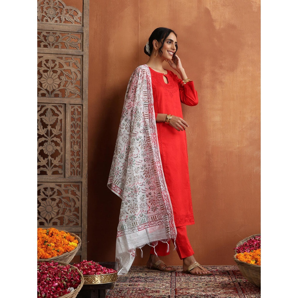 Chikankari Woven Kurta Set