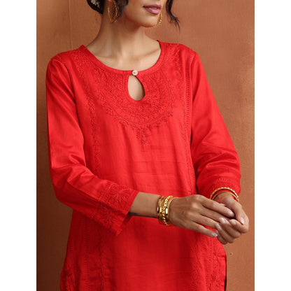 Chikankari Woven Kurta Set