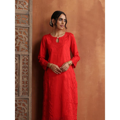 Chikankari Woven Kurta Set