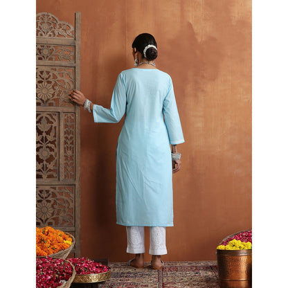 Chikankari Woven Long Kurta