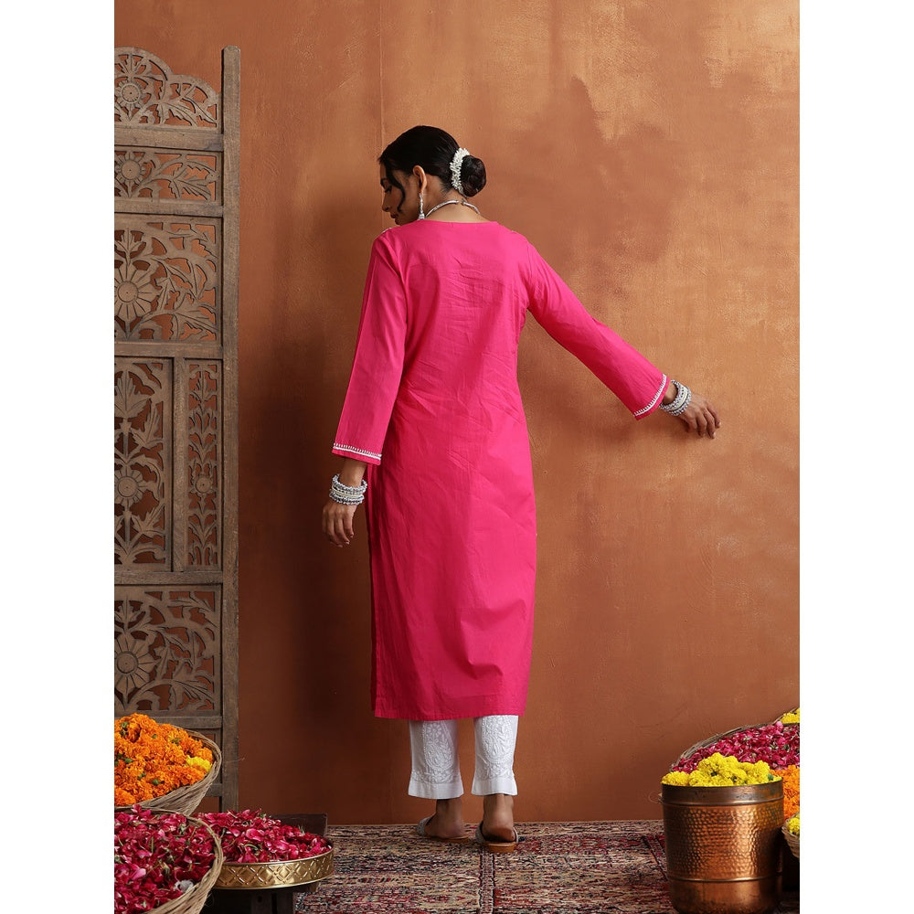 Chikankari Woven Long Kurta