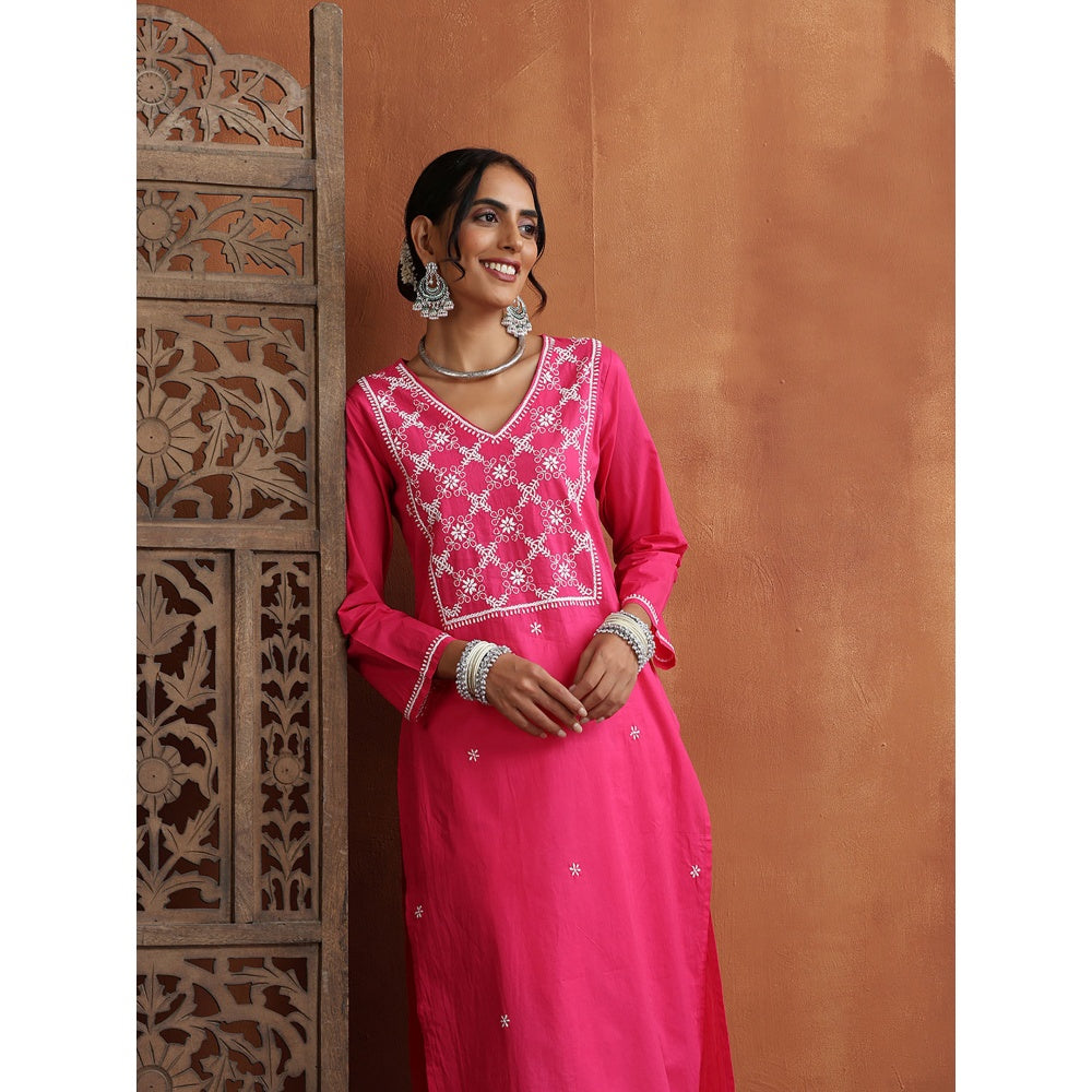Chikankari Woven Long Kurta