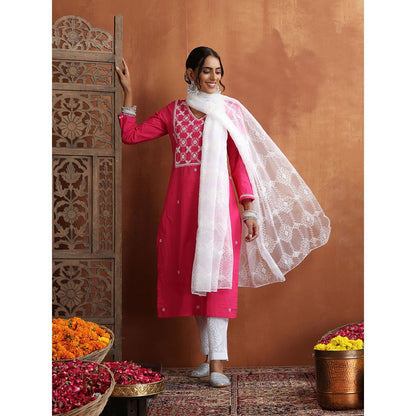 Chikankari Woven Long Kurta