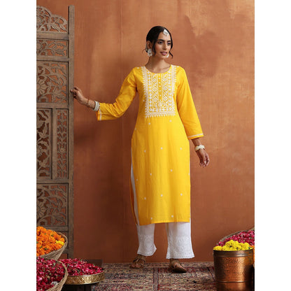 Chikankari Woven Long Kurta