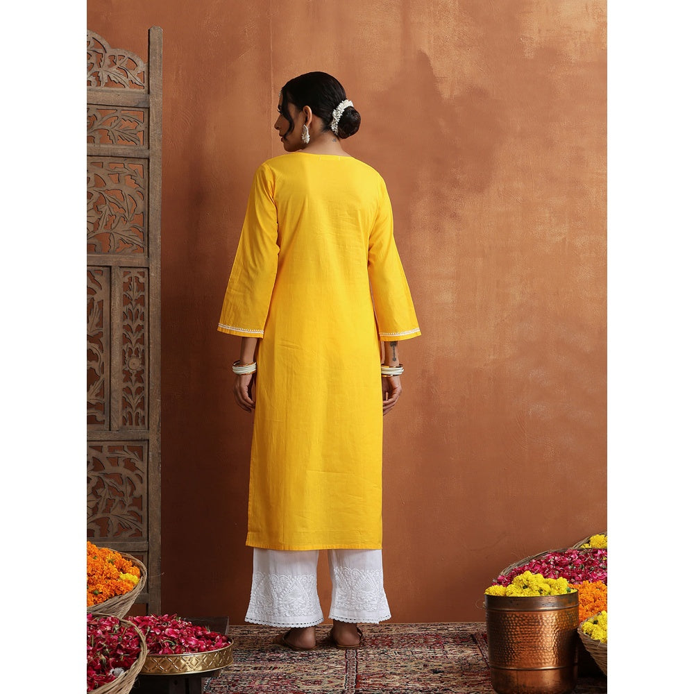 Chikankari Woven Long Kurta