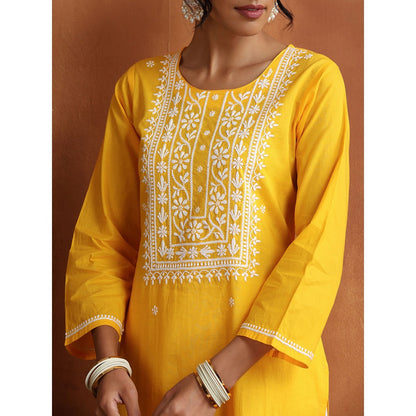 Chikankari Woven Long Kurta