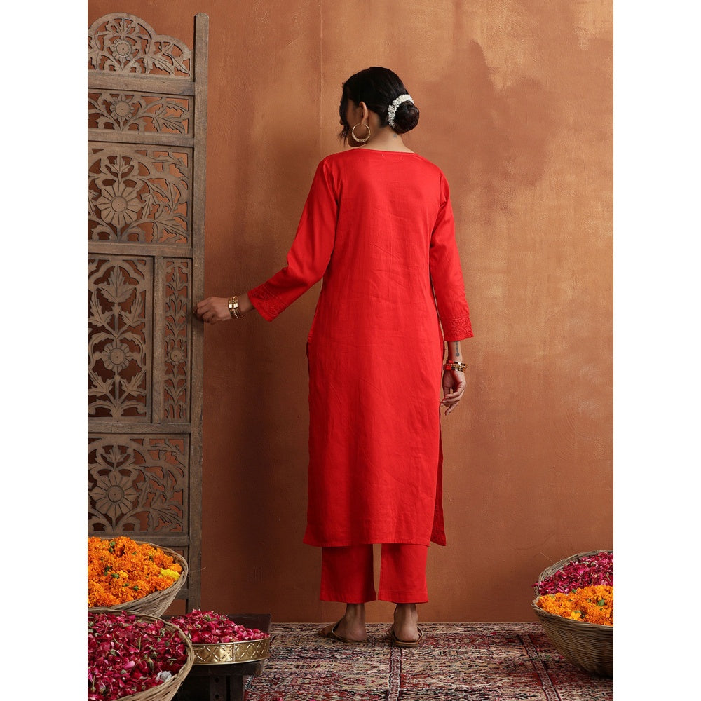 Chikankari Woven Kurta Set