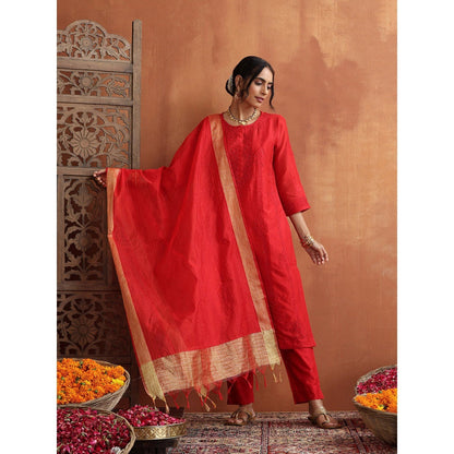 Chikankari Woven Kurta Set