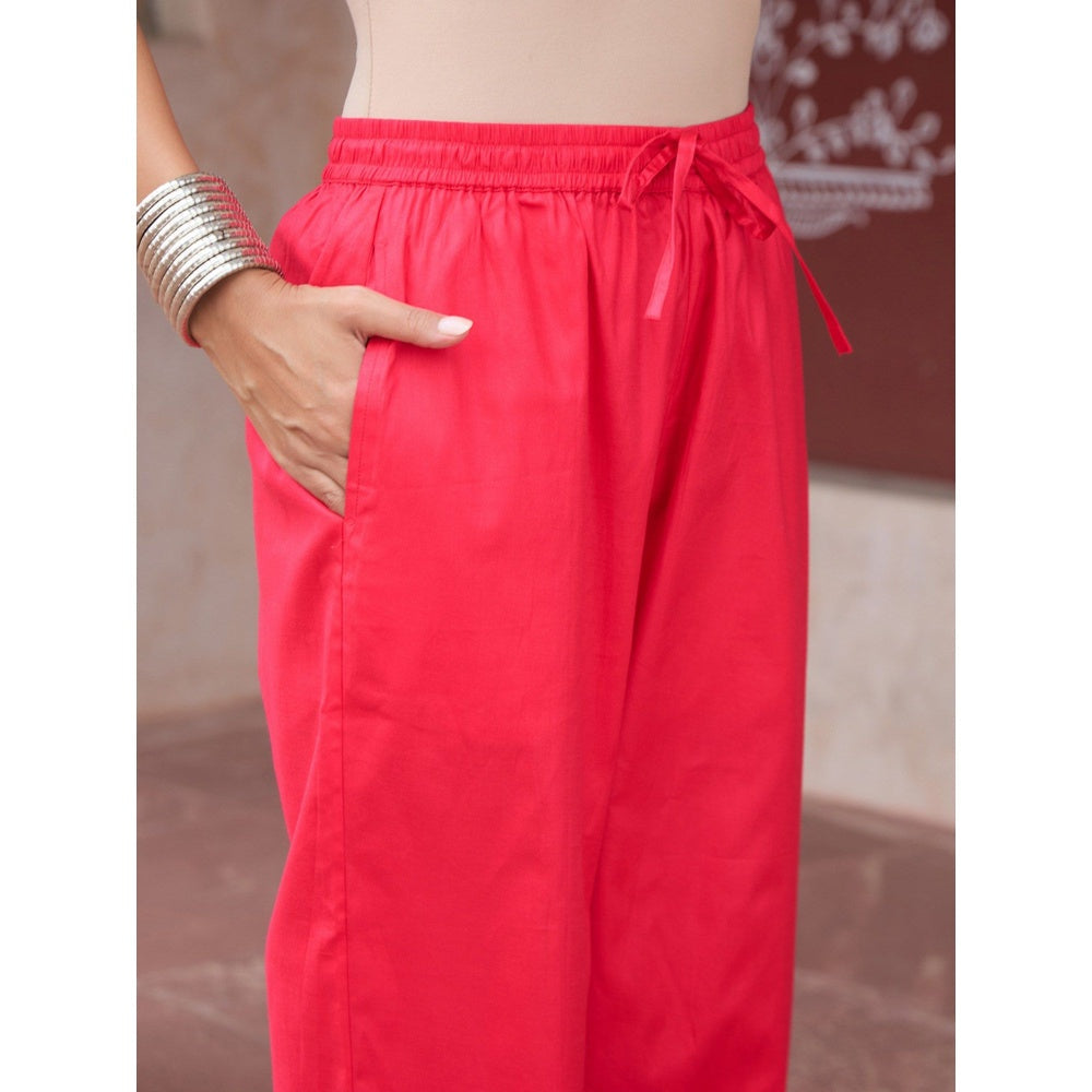 House of Chikankari Glazed Cotton Hand Block Pink Co-Ord (Set of 2)