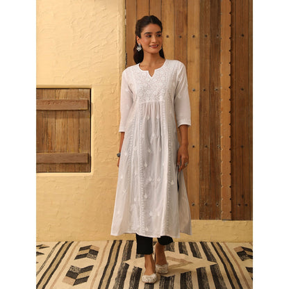 House of Chikankari Cotton Chikankari Embroidered Kurta