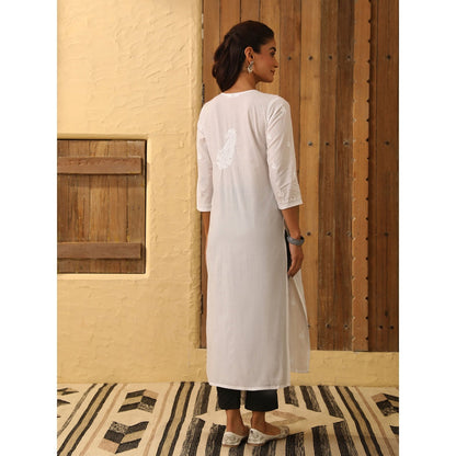 House of Chikankari Cotton Chikankari Embroidered Kurta