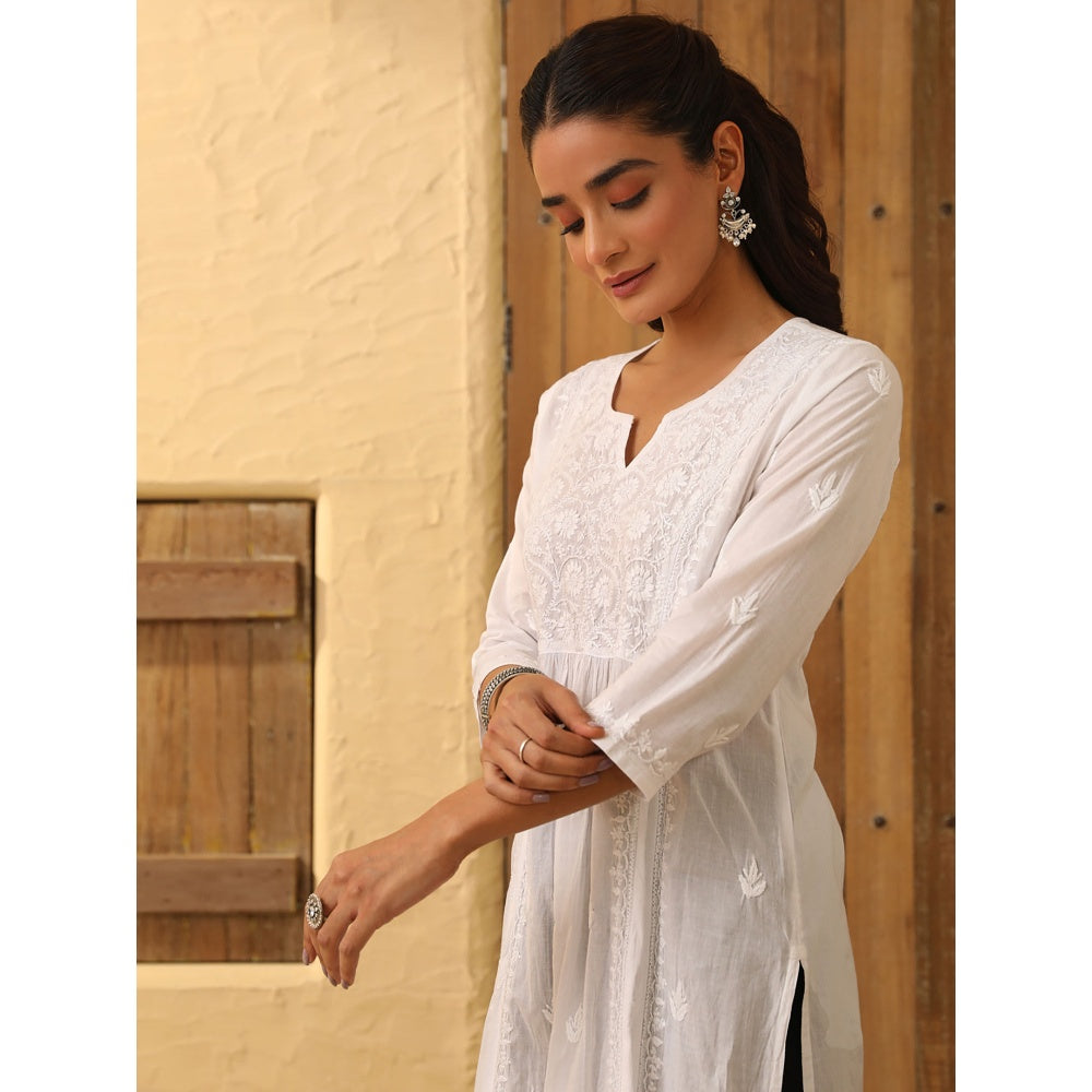 House of Chikankari Cotton Chikankari Embroidered Kurta