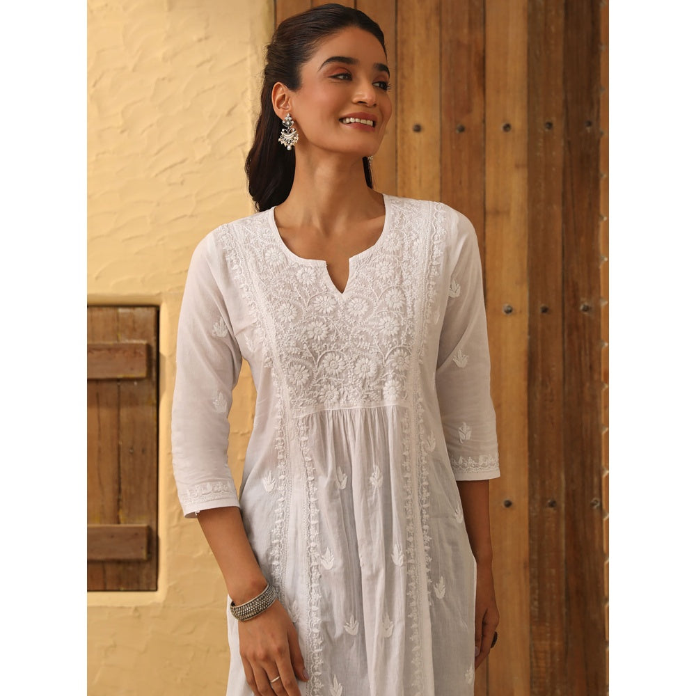 House of Chikankari Cotton Chikankari Embroidered Kurta