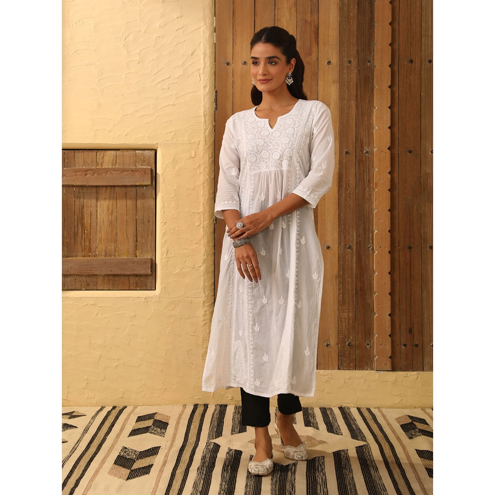 House of Chikankari Cotton Chikankari Embroidered Kurta