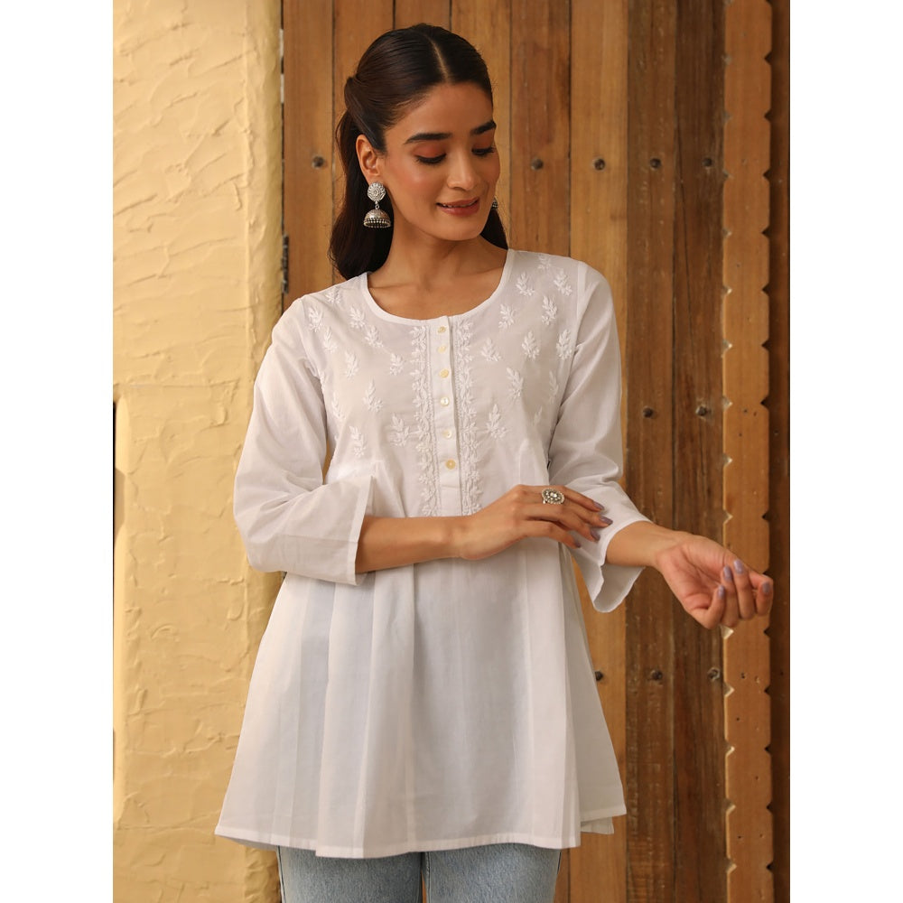 House of Chikankari Chikankari Cotton Embroidered Tunic