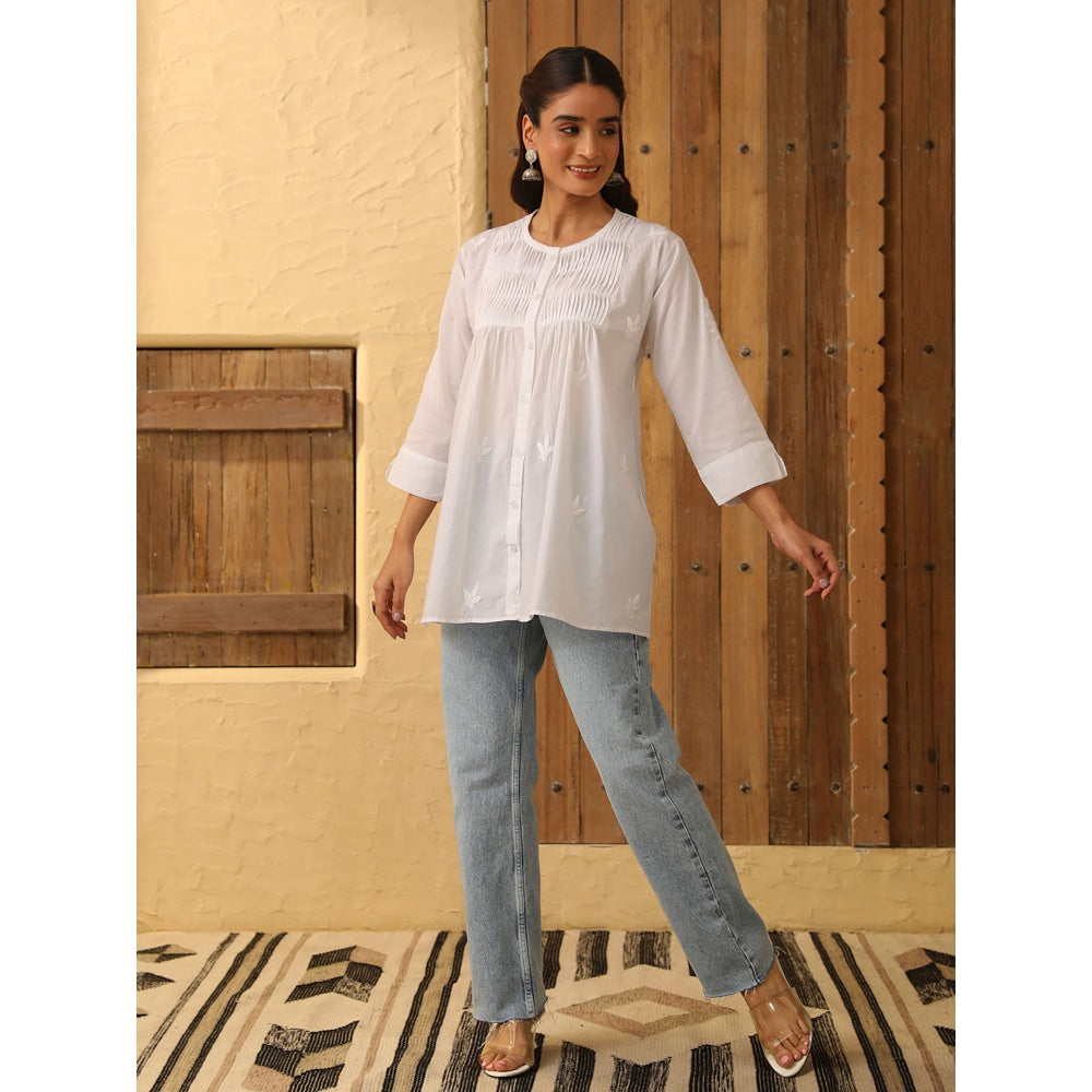House of Chikankari Chikankari Cotton Embroidered Tunic