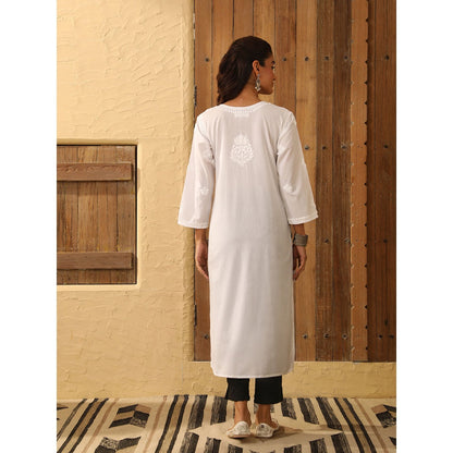 House of Chikankari Cotton Chikankari Embroidered Kurta
