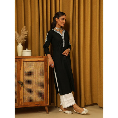 House of Chikankari Cotton Chikankari Embroidered Kurta
