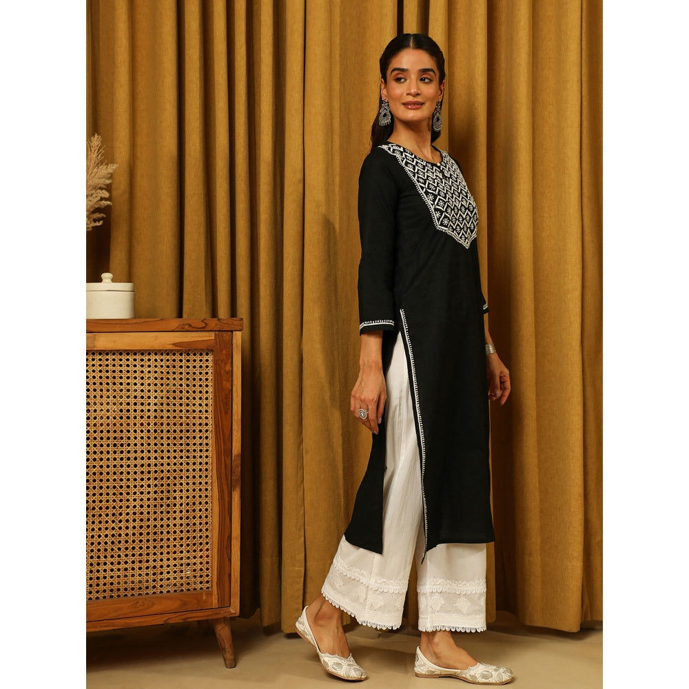 House of Chikankari Cotton Chikankari Embroidered Kurta